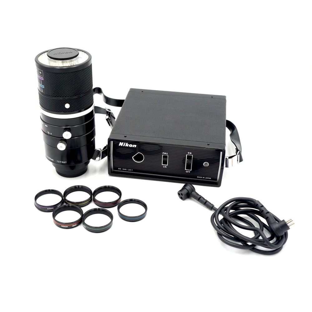 Vintage Nikon Medical-Nikkor C 200mm f/5.6 Lens Outfit LA-1 Unit Black Case